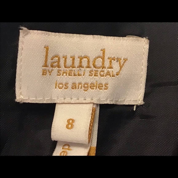 Laundry Versace style gold lavender with black chain print silky mini skirt sz 8 - Picture 10 of 10